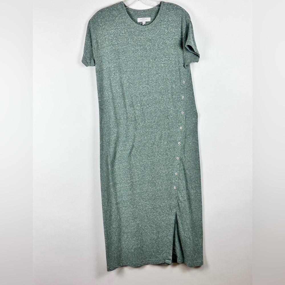 Women's Soft Midi Tee Shirt Dress w/ Accent Buttons
